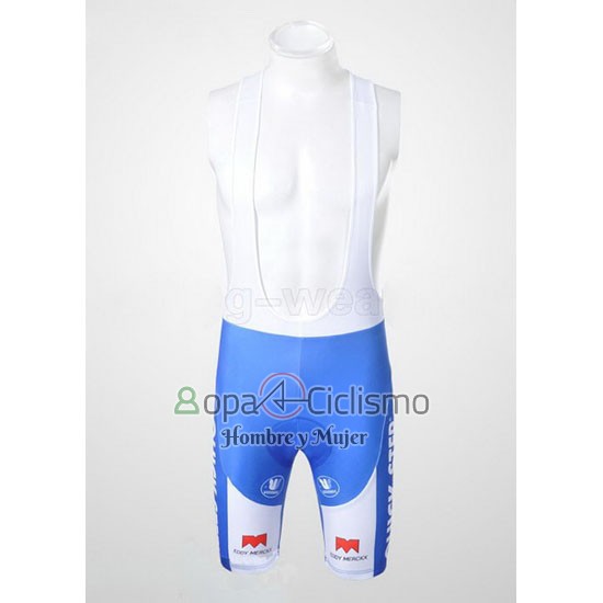 Quick Step Floor Ropa Ciclismo Culotte Corto 2011 Mangas Cortas Blanco y Azur